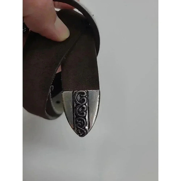 Vintage Brown Suede Leather Belt Women's M Y2K 90's Vibe - Picture 4 of 6
